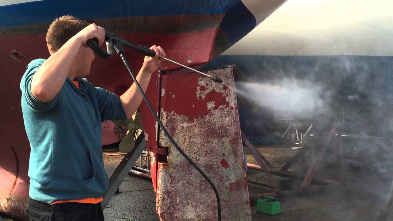 Marine Paint Removal Using a Pressure Washer